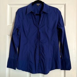 Express Button Down Shirt, Blue, Size L